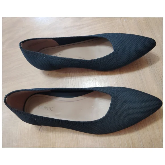 Vionic Dahlia Black Knit Ballet Skimmer Flats Size 7.5 - Picture 2 of 7